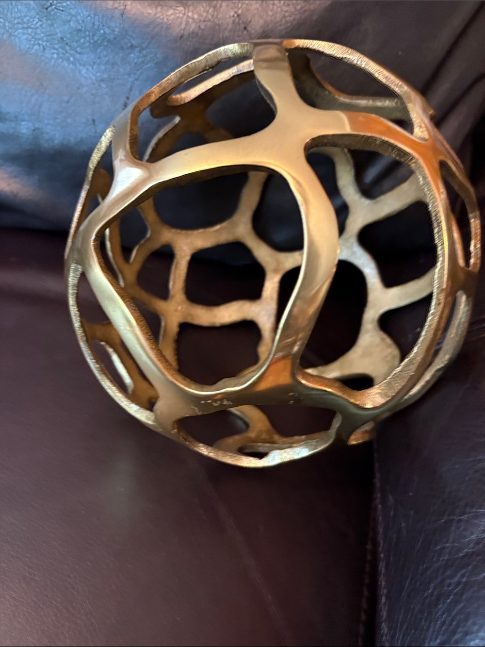 Openwork Gold Brass Metal Orb Accent - Home Accents Open Weave